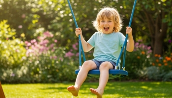 Il divertimento sicuro: l'altalena elastica per bambini